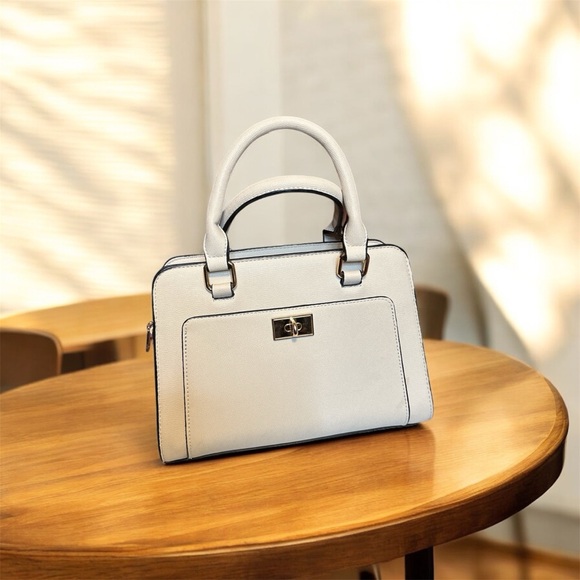 Handbags - White Top Handle Satchel
